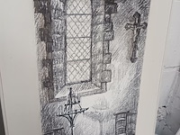 Lot 112 - tekeningen kerkinterieur. 4 stuks - afbeelding 8 van  8
