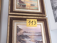 Lot 113 - schilderijen zeezicht. 2 stuks - afbeelding 1 van  6