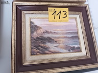Lot 113 - schilderijen zeezicht. 2 stuks - afbeelding 3 van  6