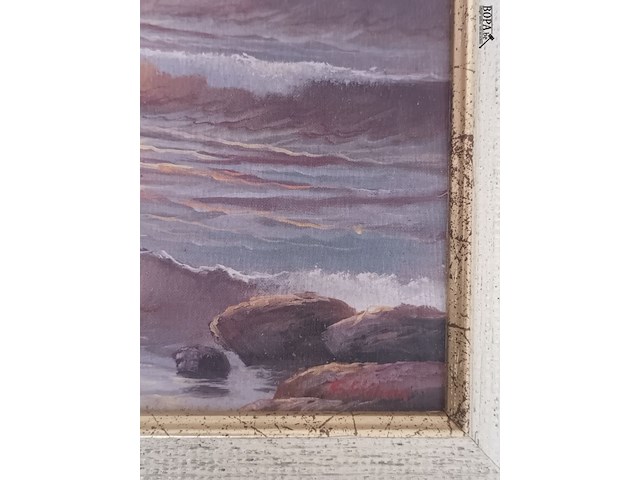 Lot 113 - schilderijen zeezicht. 2 stuks - afbeelding 6 van  6