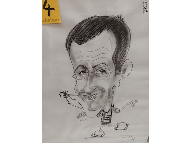 Lot 114 - kader met potloodtekening - afbeelding 2 van  3