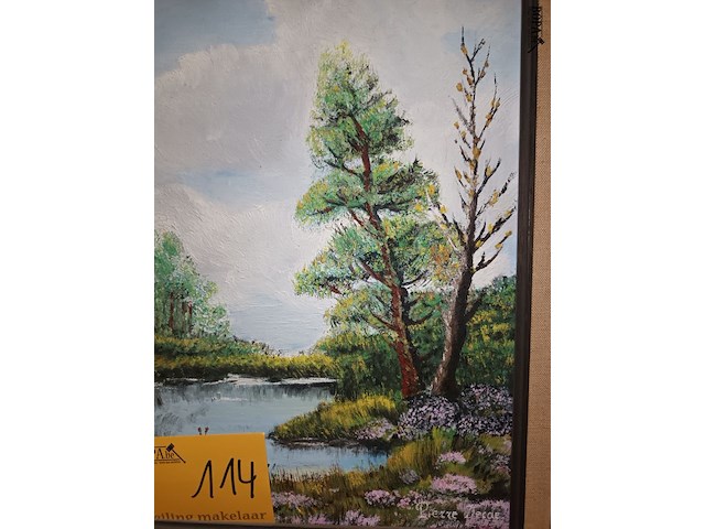 Lot 114 - schilderij in kader. gesigneerd - afbeelding 3 van  3