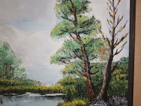 Lot 114 - schilderij in kader. gesigneerd - afbeelding 3 van  3