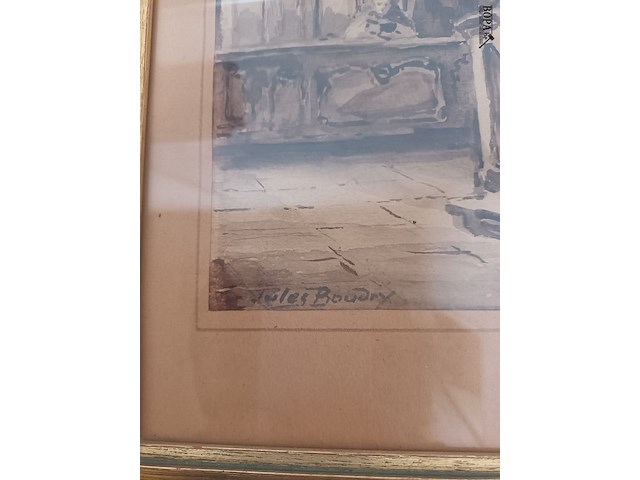 Lot 114 - schilderij kerkinterieur - afbeelding 3 van  4