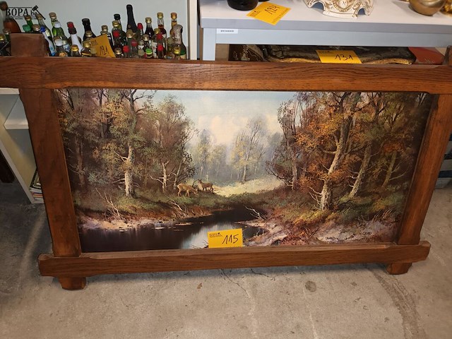 Lot 115 - kader met bostafereel - afbeelding 1 van  4