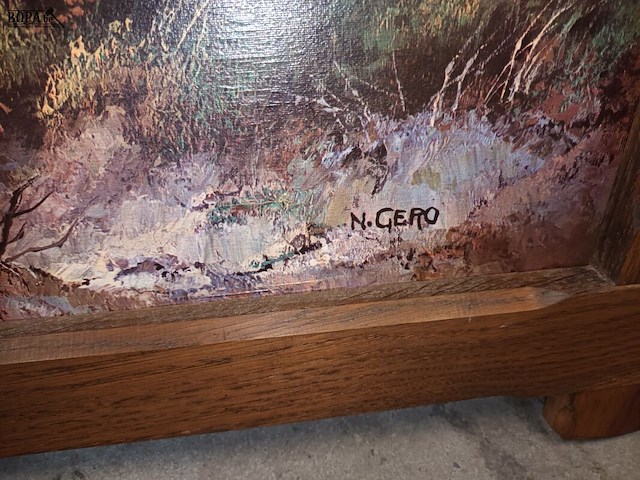 Lot 115 - kader met bostafereel - afbeelding 4 van  4