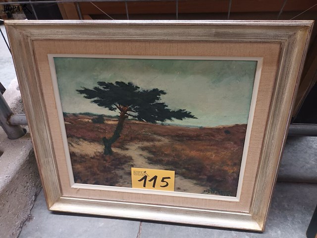 Lot 115 - schilderij landschap - afbeelding 1 van  3
