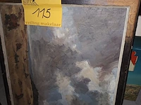 Lot 115 - schilderijen en tekeningen. 9 stuks - afbeelding 2 van  5