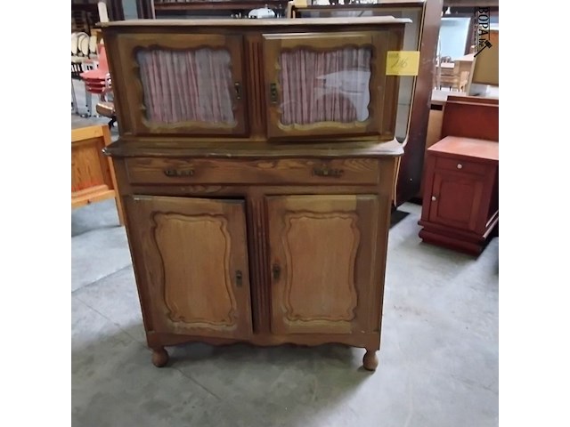 Lot 116 - antieken buffetkast met bovenstuk muurbevesting - deurtjes m - afbeelding 5 van  5