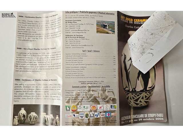 Lot 117 - keramische belgische charles catteau vaas - afbeelding 5 van  5