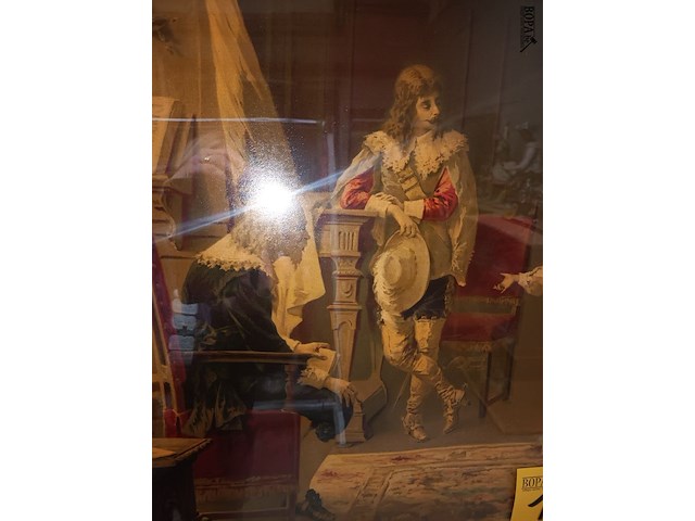 Lot 117 - vergulde lijst met edelmannen - afbeelding 2 van  4