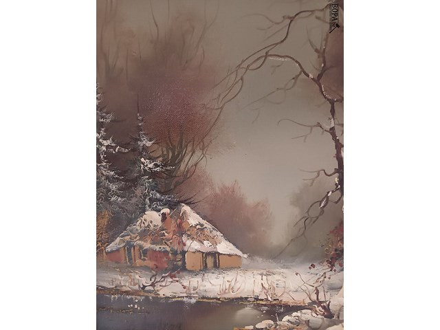 Lot 118 - kader met sneeuwlandschap - afbeelding 2 van  3