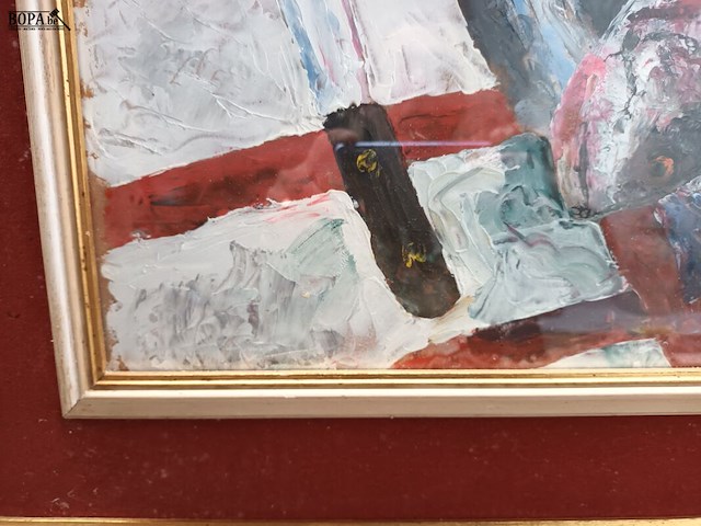 Lot 119 - schilderij schaal met eten - afbeelding 3 van  4