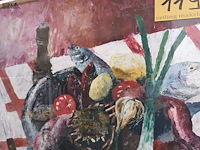 Lot 119 - schilderij schaal met eten - afbeelding 4 van  4