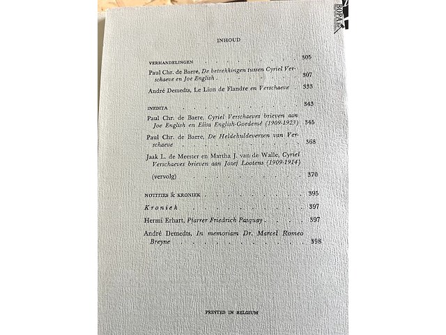 Lot 119 - verschaeve en rodernbach en verschaeviana 9 boekdelen - afbeelding 2 van  13