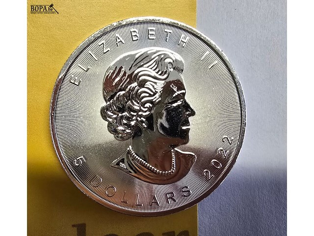 Lot 12 - canada maple zilveren munten (2022) (2 stuks) - afbeelding 2 van  4