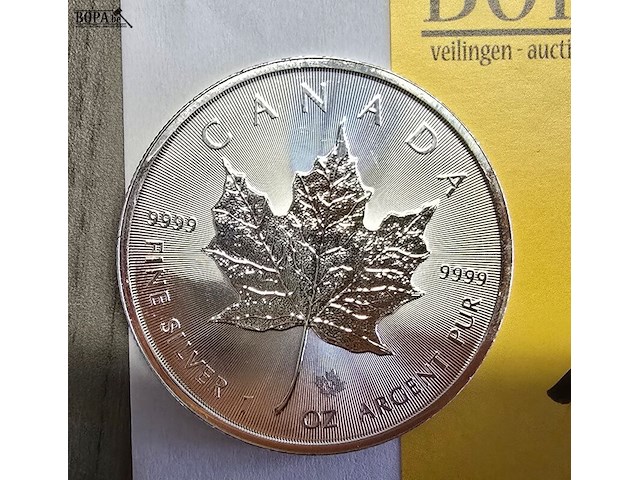 Lot 12 - canada maple zilveren munten (2022) (2 stuks) - afbeelding 3 van  4