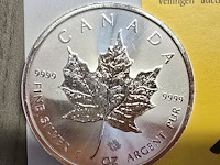 Lot 12 - canada maple zilveren munten (2022) (2 stuks) - afbeelding 3 van  4
