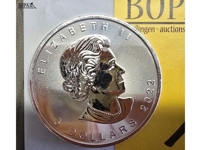 Lot 12 - canada maple zilveren munten (2022) (2 stuks) - afbeelding 4 van  4