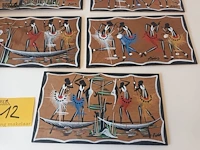 Lot 12 - congolese kunst op hout. 7 stuks - afbeelding 2 van  4