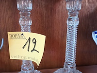 Lot 12 - kandelaars in glas. 2 stuks