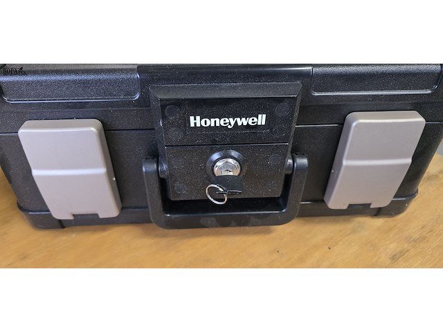 Lot 12 - safe koffer honeywell met sleutel en brabantia - afbeelding 2 van  4