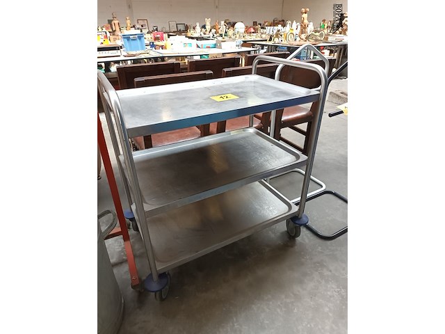 Lot 12 - serveerkar in inox - afbeelding 1 van  3