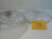 Lot 12 - vintage glazen taart/kaas stolp - afbeelding 3 van  6