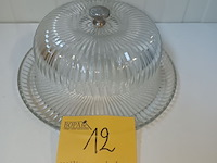 Lot 12 - vintage glazen taart/kaas stolp - afbeelding 6 van  6