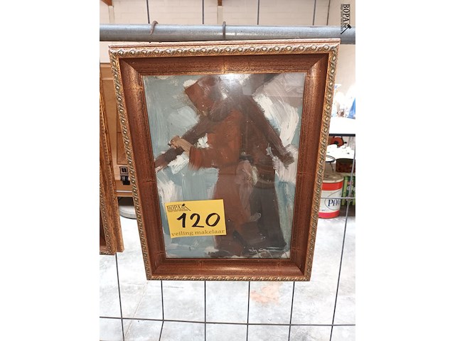 Lot 120 - schilderij jezus met kruis - afbeelding 1 van  3