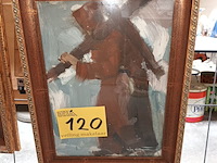 Lot 120 - schilderij jezus met kruis - afbeelding 1 van  3