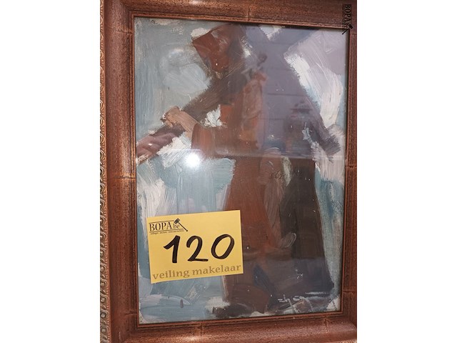 Lot 120 - schilderij jezus met kruis - afbeelding 2 van  3