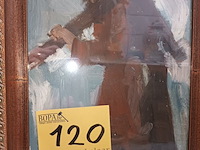 Lot 120 - schilderij jezus met kruis - afbeelding 2 van  3