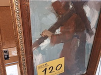 Lot 120 - schilderij jezus met kruis - afbeelding 3 van  3