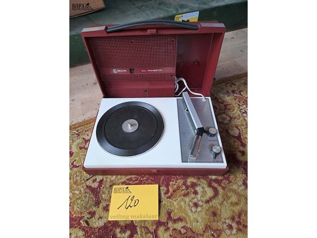 Lot 120 - vintage plaaten speler mini disc philips 22gf210 - all trans - afbeelding 2 van  2