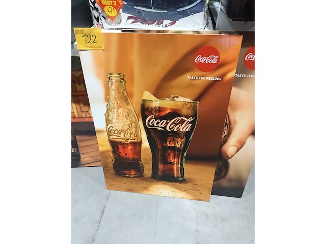 Lot 122 - reclame borden cola en omer. 3 stuks - afbeelding 2 van  4