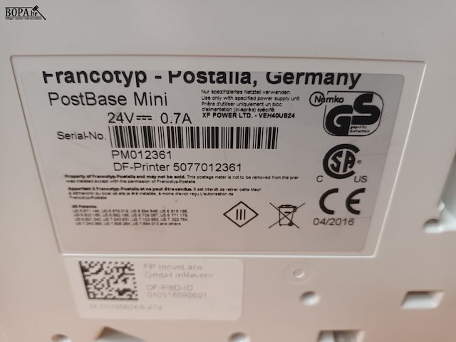 Lot 123 - frankeermachine postbase mini - afbeelding 3 van  3