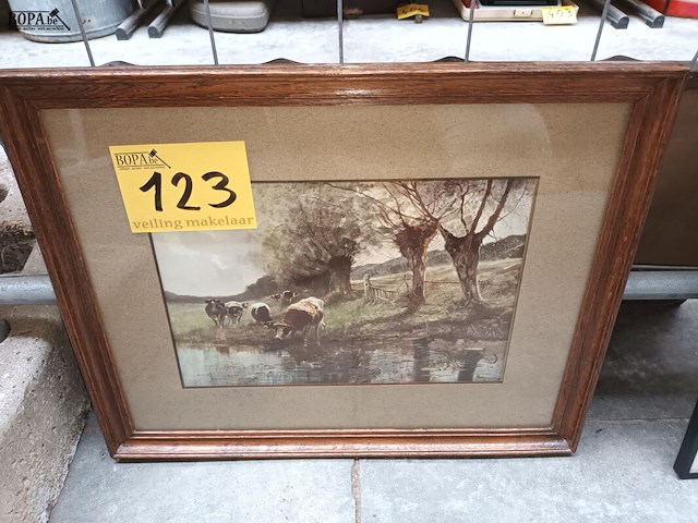 Lot 123 - kader koeien aan het water - afbeelding 1 van  3