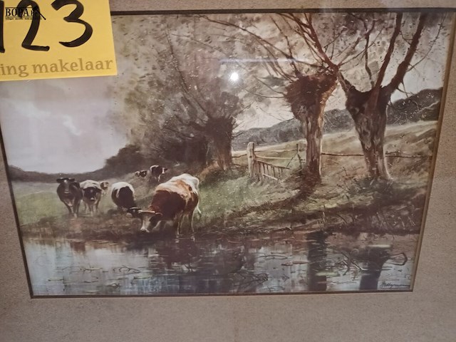 Lot 123 - kader koeien aan het water - afbeelding 2 van  3