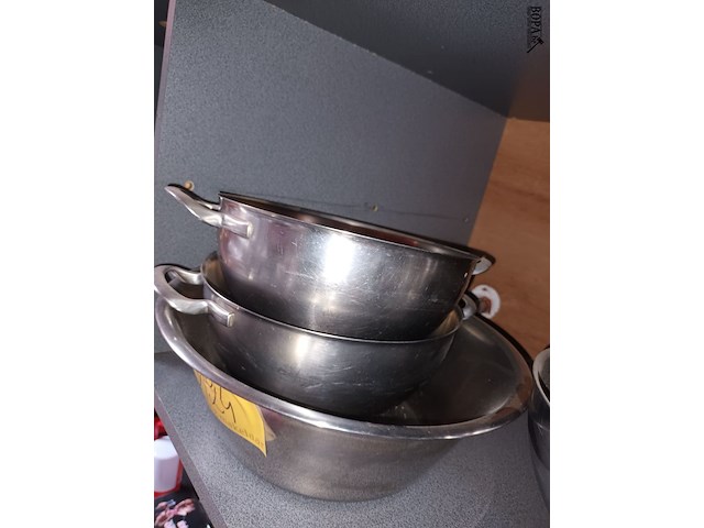 Lot 124 - inox mengkommen. 5 stuks - afbeelding 2 van  3