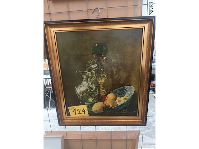 Lot 124 - kader reproductie stilleven - afbeelding 1 van  3