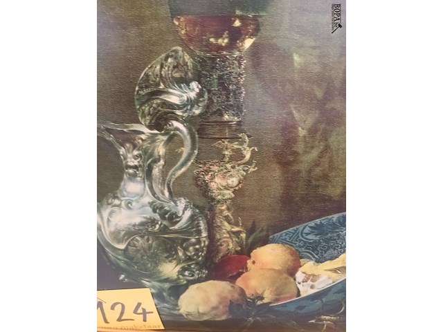 Lot 124 - kader reproductie stilleven - afbeelding 2 van  3