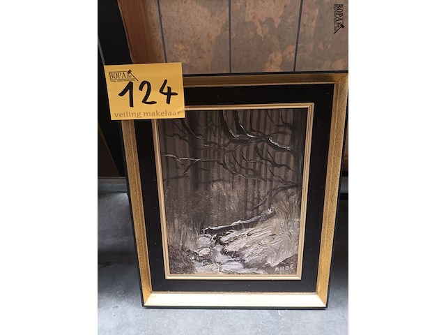 Lot 124 - schilderij sneeuwlandschap - afbeelding 1 van  3