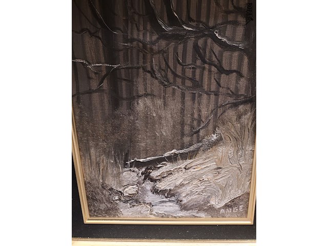 Lot 124 - schilderij sneeuwlandschap - afbeelding 2 van  3