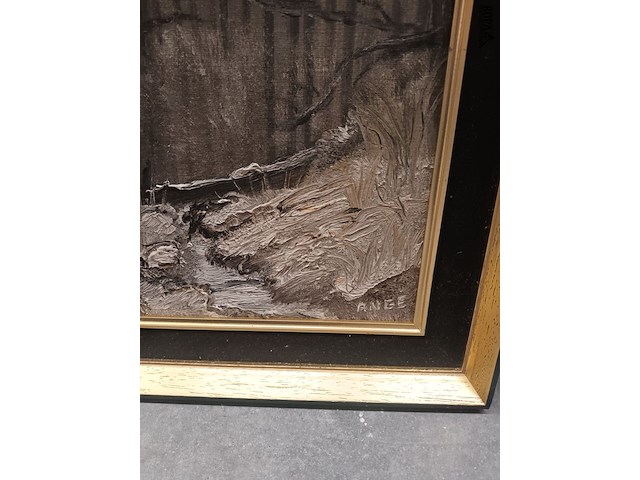 Lot 124 - schilderij sneeuwlandschap - afbeelding 3 van  3