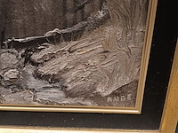 Lot 124 - schilderij sneeuwlandschap - afbeelding 3 van  3