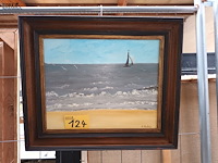 Lot 124 - schilderij zeezicht - afbeelding 1 van  3