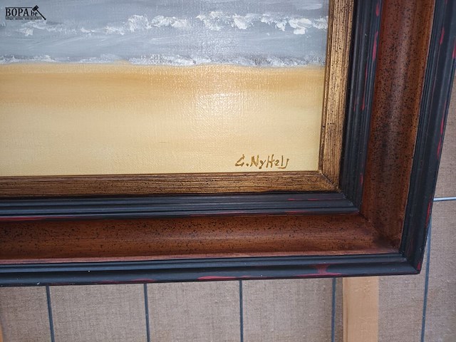 Lot 124 - schilderij zeezicht - afbeelding 2 van  3