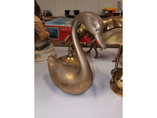 Lot 126 - decoratieve dieren in messing. 4 stuks - afbeelding 3 van  5