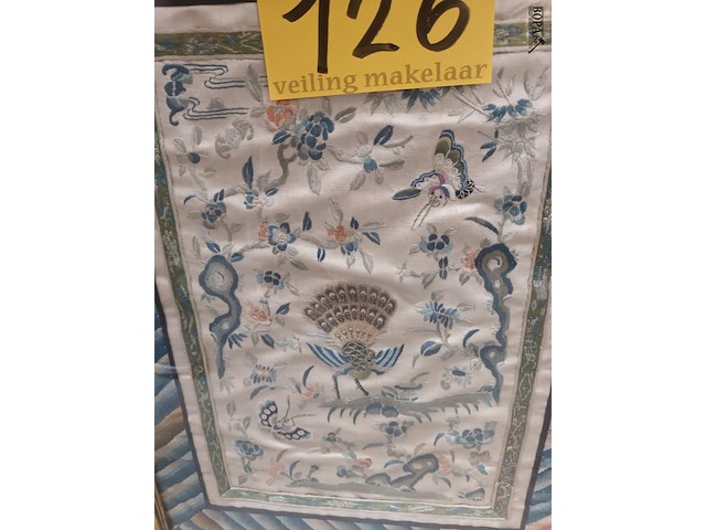 Lot 126 - kader vogel, vlinders en bloemen - afbeelding 2 van  3